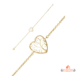 Bracelet Plaqué OR Arbre de vie dans coeur