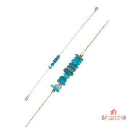 Bracelet Plaqué OR ensemble de pierre bleu turquoise
