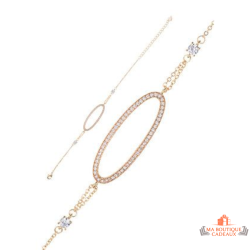 Bracelet en Plaqué Or Rose Carla Nogueres - Élégance Ovale Irrésistible