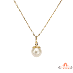 Pendentif en Plaqué Or avec Perle d'Imitation Carla Nogueres