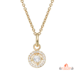 Pendentif Plaqué OR rond zirconium