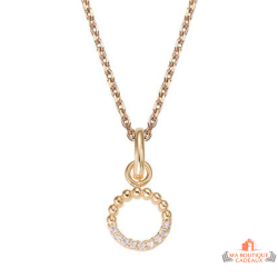 Pendentif Plaqué OR rond zirconium