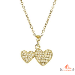 Pendentif Plaqué OR 2 coeurs