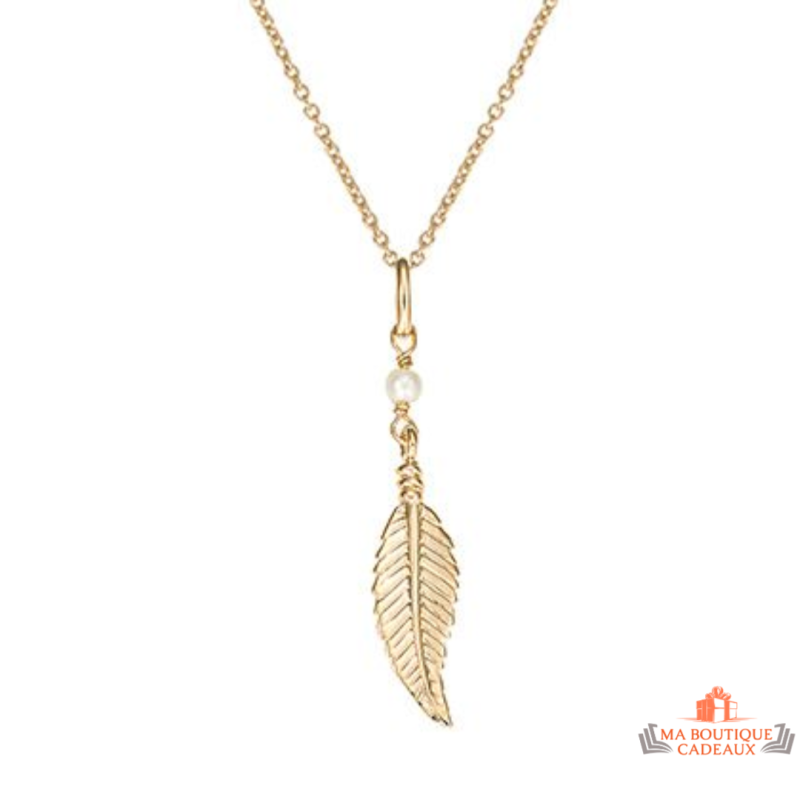 Collier Pendentif Carla Nogueres Plume, Garantie 2 ans