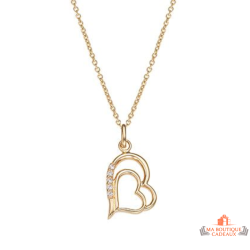 Pendentif Plaqué OR 2 coeurs