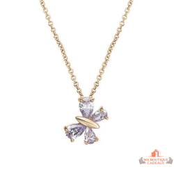 Pendentif Plaqué OR Papillon "lavande"