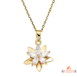 Collier Pendentif Carla Nogueres Fleur de Lotus, Garantie 2 ans