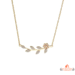 Pendentif Plaqué OR Branche Olivier