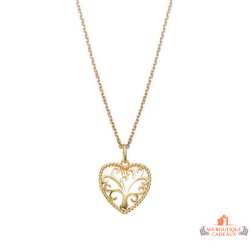 Pendentif Plaqué OR Coeur Arbre de vie
