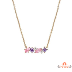 Collier Pendentif Carla Nogueres Pierres "Tutti Frutti", Garantie 2 ans