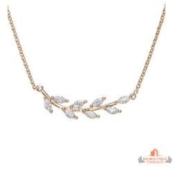 Collier Pendentif Carla Nogueres Branche en Oxyde de Zirconium, Garantie 2 ans