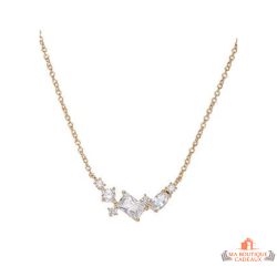 Collier Pendentif Carla Nogueres Pierres Blanches, Garantie 2 ans