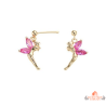 Boucles  d'oreilles Plaqué OR Fée rose
