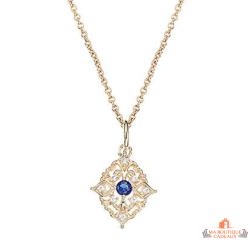 Pendentif Plaqué OR Saphir