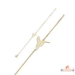 Bracelet en Plaqué Or Carla Nogueres - L'Élégance Aérienne du Colibri