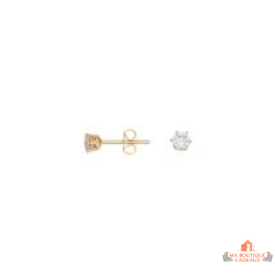 Boucles  d'oreilles Plaqué OR Solitaire - Carla Nogueres - Garantie 2 ans