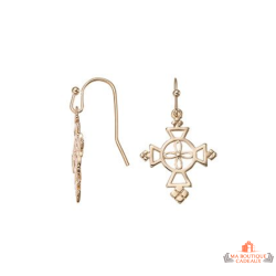 Boucles  d'oreilles Plaqué OR Croix - Carla Nogueres - - Garantie 2 ans