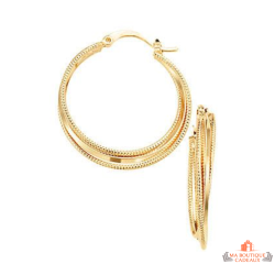 Boucles d'oreilles en Plaqué OR Anneaux 25mm - Carla Nogueres - Garantie 2 ans