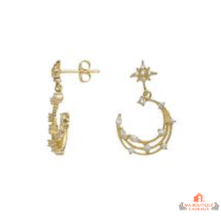 Boucles d'oreilles en Plaqué OR Lune - Carla Nogueres - Garantie 2 ans