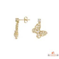 Boucles d'oreilles en Plaqué OR Papillon - Carla Nogueres - Garantie 2 ans