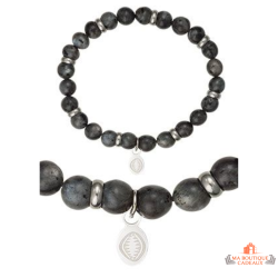 Bracelet Homme en Acier avec Pierre Naturelle Bleue - Carla Nogueres - Garantie 2 ans