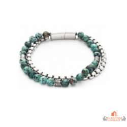 Bracelet Acier Perle Homme