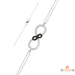 Bracelet Argent Infini Noir...