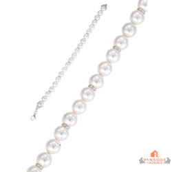 Bracelet Argent Perle Blanche