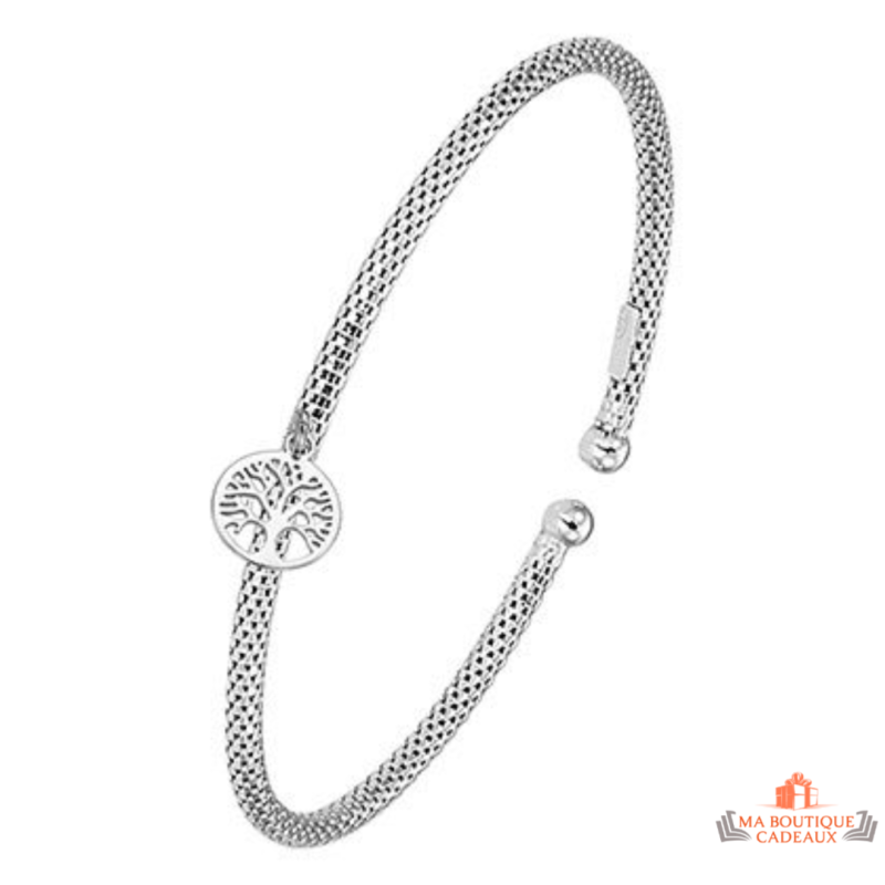 Bracelet Carla Nogueres motif arbre de vie en argent 925/1000 avec garantie 2 ans.