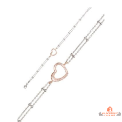 Bracelet Argent Rosé Coeur