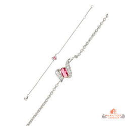 Bracelet Argent Spirale Rouge