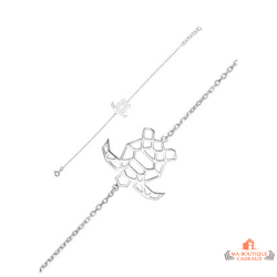 Bracelet Carla Nogueres motif tortue en argent 925/1000 avec garantie 2 ans.