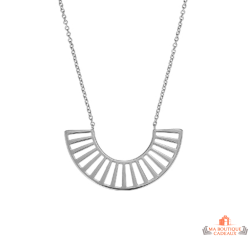 Carla Nogueres Collier Pendentif Cercle Ouvert en Argent 925/1000 avec Garantie 2 ans