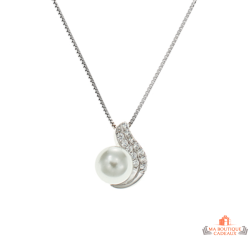 Pendentif Argent Perle