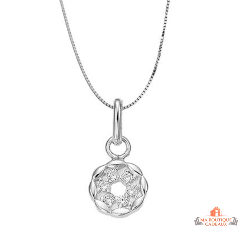 Collier Pendentif Rosace Argent 925/1000 Carla Nogueres Garantie 2 ans