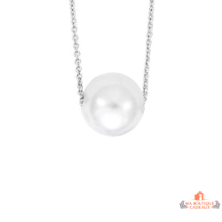 Pendentif Argent Perle Blanche
