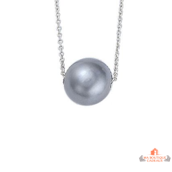 Pendentif Argent Perle Grise