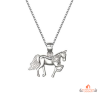 Carla Nogueres Collier Pendentif Argent 925/1000 Motif Cheval Garantie 2 ans