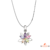 Carla Nogueres Collier Pendentif Argent 925/1000 Lotus Tutti Frutti Garantie 2 ans