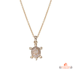 Collier Pendentif Carla Nogueres avec Tortue en Oxyde de Zirconium, Garantie 2 ans