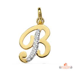 Pendentif Initiale "B" en Or jaune 18k