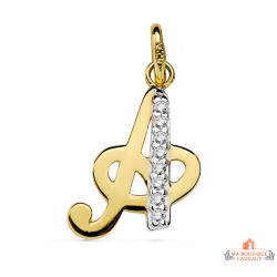 Pendentif Initiale "A" en Or jaune 18k