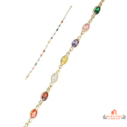 Bracelet en Plaqué Or avec Pierres Multicolores - Carla Nogueres, Garantie 2 ans