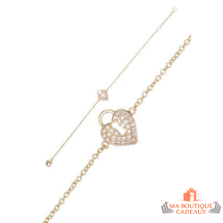 Bracelet Plaqué OR Coeur Cadena