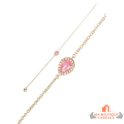 Bracelet en Plaqué Or Carla Nogueres - Goutte d'Eau Rose Élégante