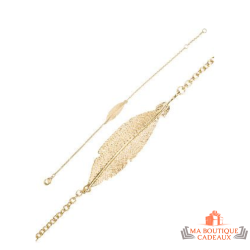 Bracelet Plaqué OR Feuille Arbre