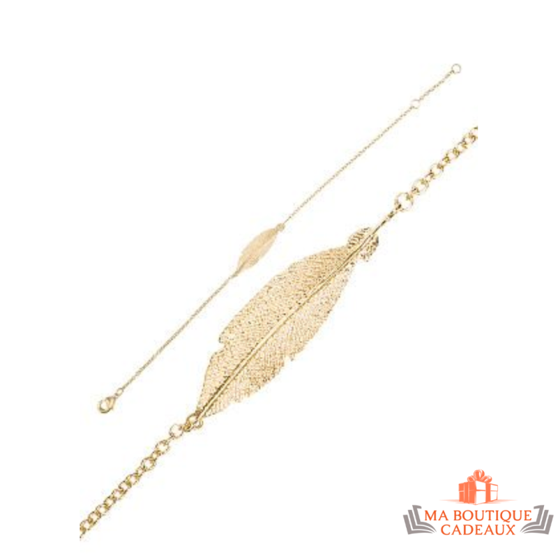 Bracelet Plaqué OR Feuille Arbre