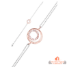 Bracelet en Argent avec Deux Anneaux Rosés en Oxyde de Zirconium - Carla Nogueres - Garantie 2 ans