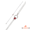 Bracelet Argent Coeur Rouge
