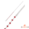 Bracelet Argent Boule Rouge